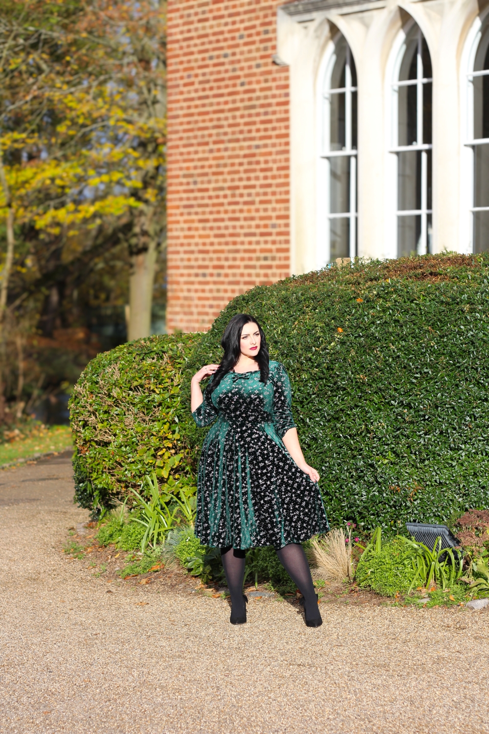 Paris Sparkle Swing Dress in Green